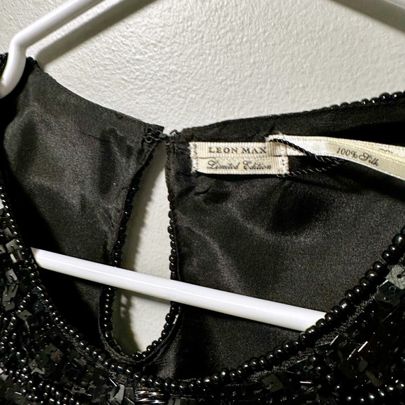 NWT Leon Max | Black Sequin Silk Tank - 10 - Picture 6 of 6